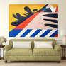 This abstract painting is about rhythm of lines as a music rhythm.