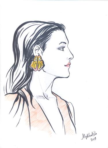 Woman with earrings thumb