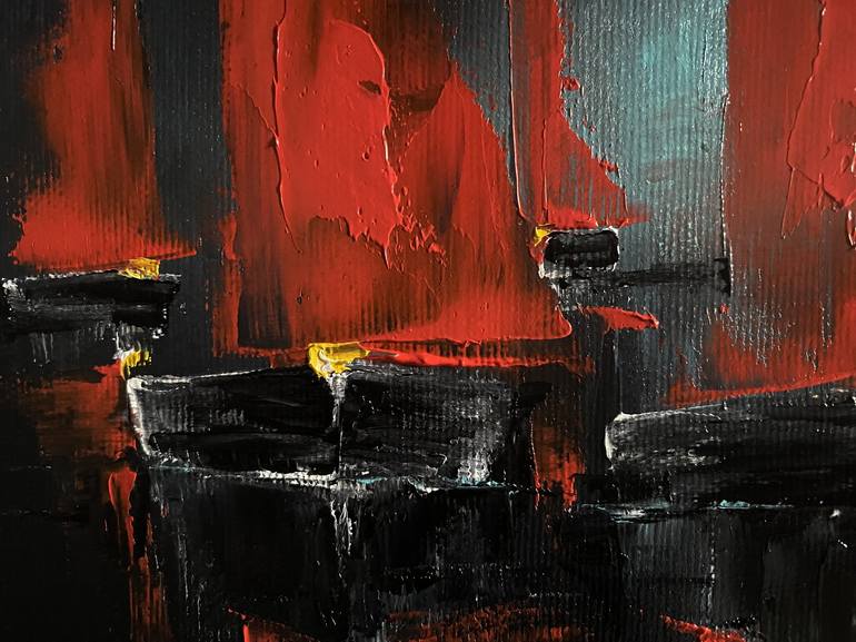 Original Abstract Expressionism Boat Painting by Volodymyr  Nezdiimynoha