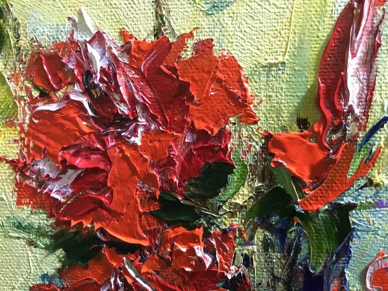 Original Abstract Expressionism Floral Painting by Volodymyr  Nezdiimynoha