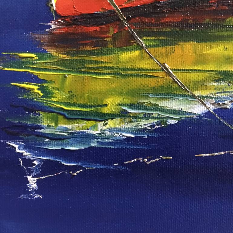 Original Expressionism Boat Painting by Volodymyr  Nezdiimynoha