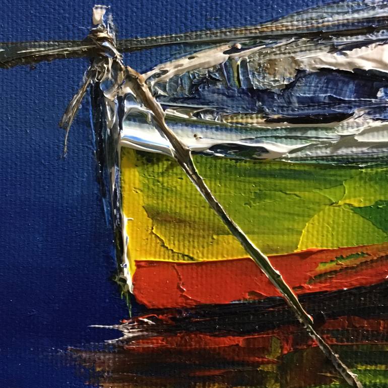 Original Expressionism Boat Painting by Volodymyr  Nezdiimynoha