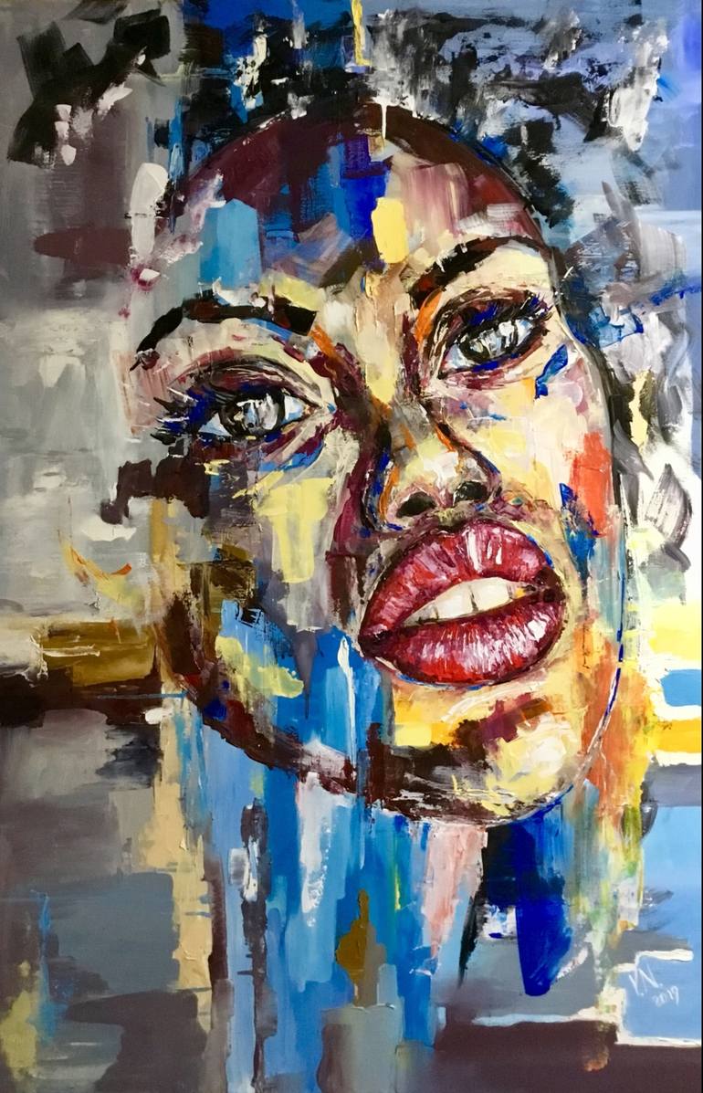 African girl portrait Painting by Volodymyr Nezdiimynoha | Saatchi Art