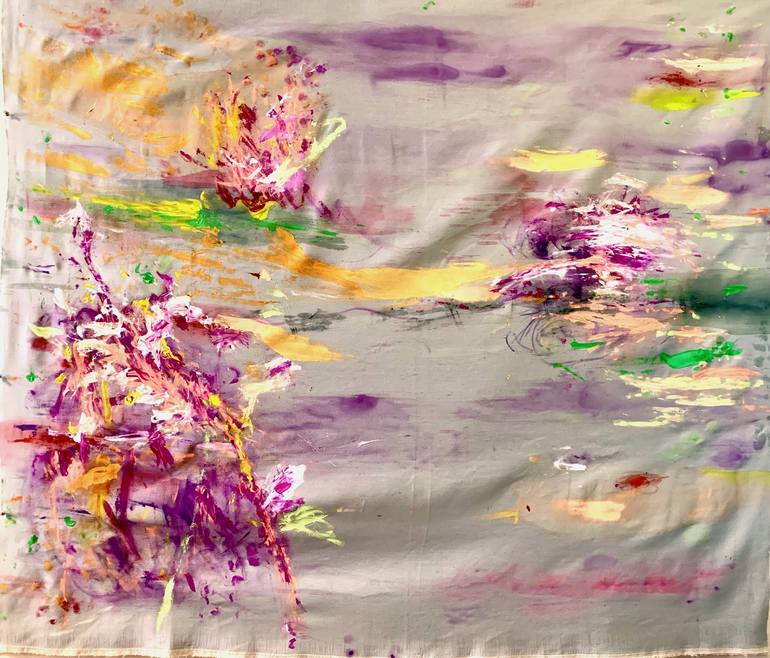 Original Abstract Floral Painting by Mika Kim