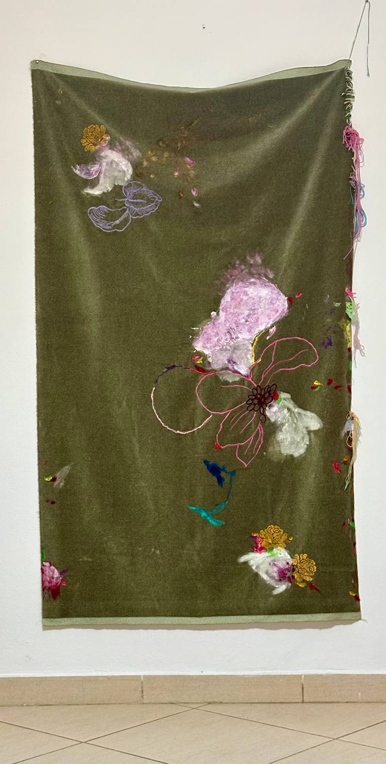Original Abstract Floral Painting by Mika Kim