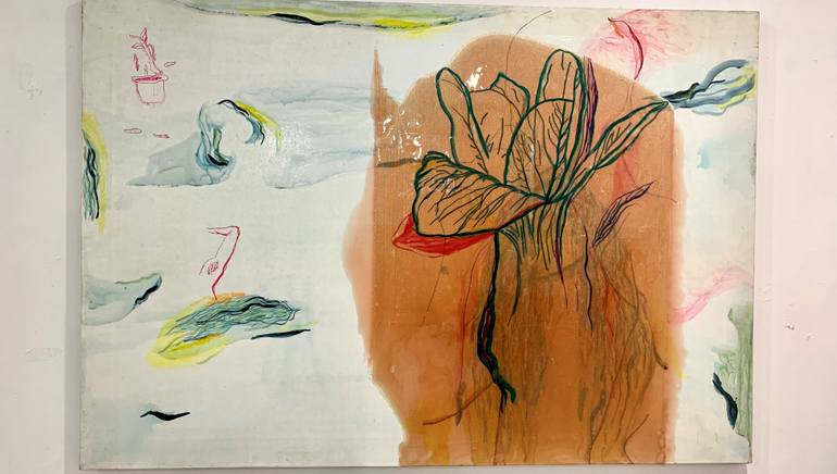 Original Abstract Botanic Painting by Mika Kim