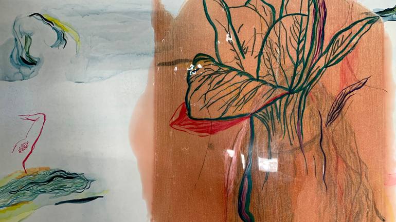 Original Abstract Botanic Painting by Mika Kim