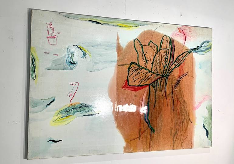 Original Abstract Botanic Painting by Mika Kim