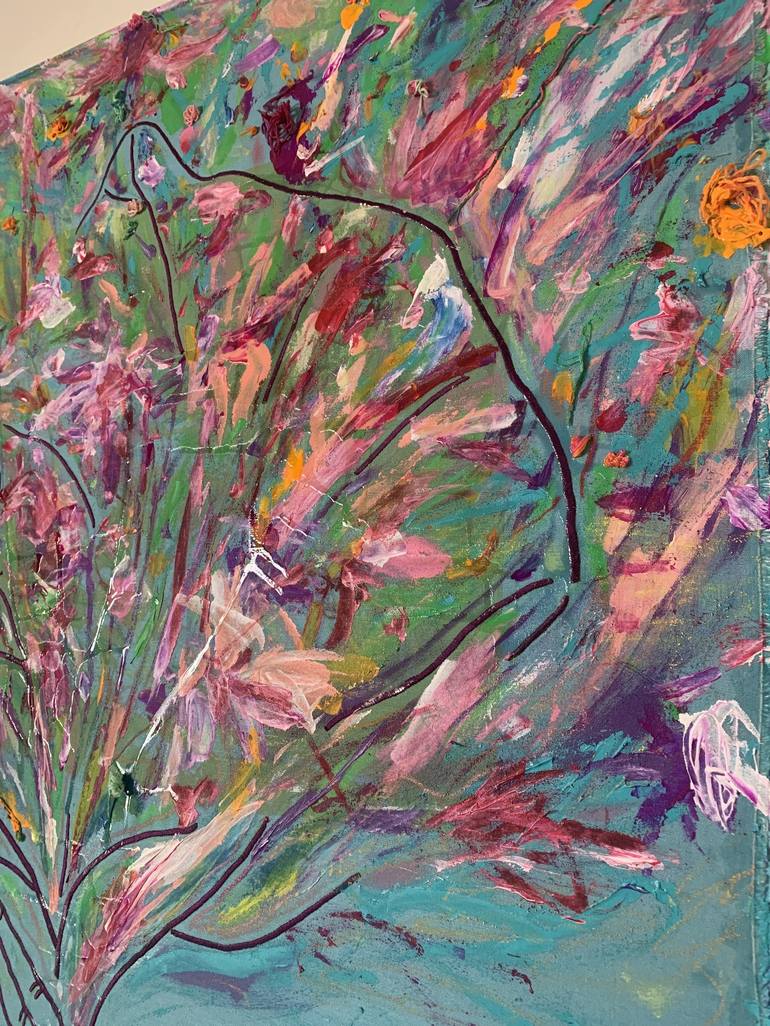 Original Abstract Botanic Painting by Mika Kim