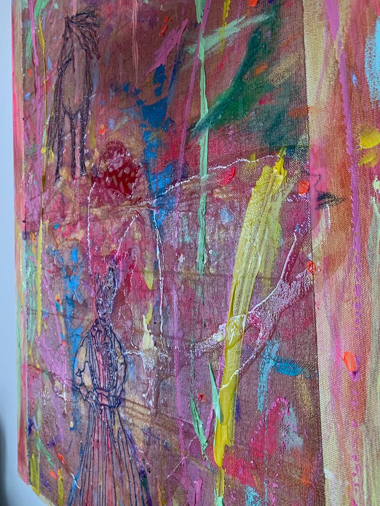 Original Abstract Fantasy Mixed Media by Mika Kim