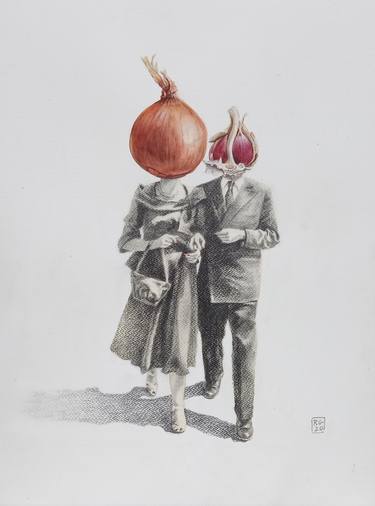 Original Surrealism Family Drawings by Rafael Gordillo