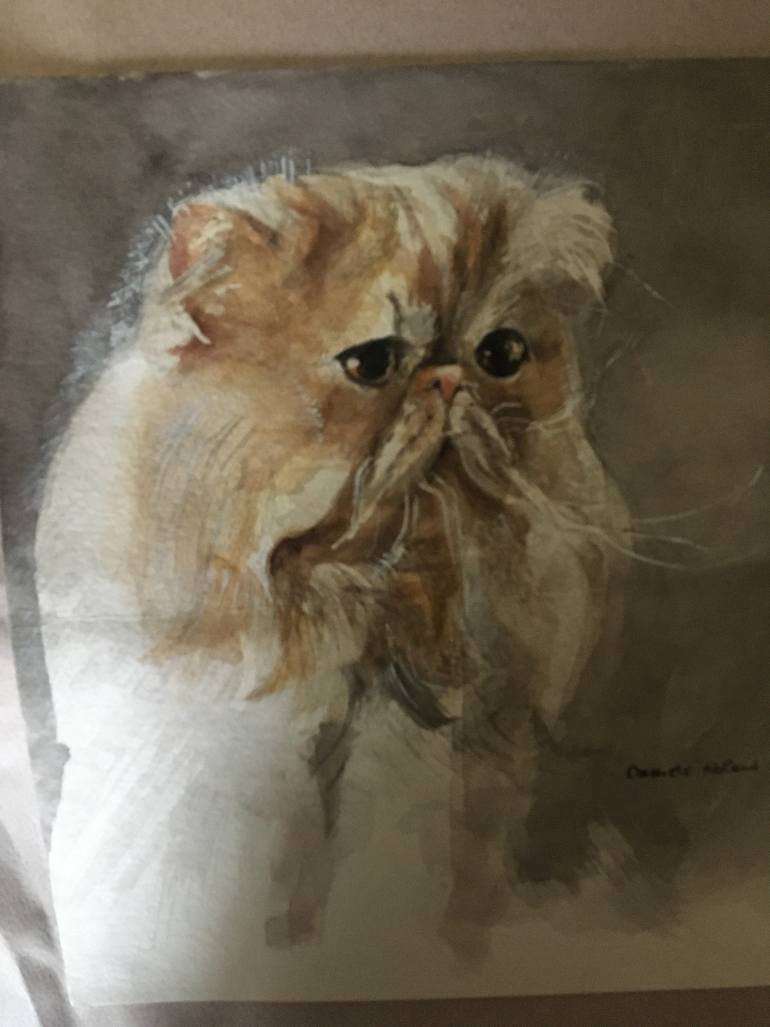 Le Chat Persan Painting By Pierre Laffille Saatchi Art