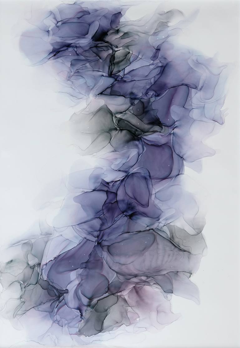 Blueberry Smoke Painting by Polina Sukhikh | Saatchi Art