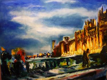 Original Figurative Cities Paintings by Dionne Freeman