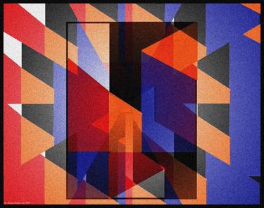 Original Abstract Geometric Mixed Media by Norka Ocopio