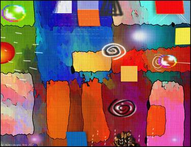 Original Abstract Expressionism Abstract Mixed Media by Norka Ocopio