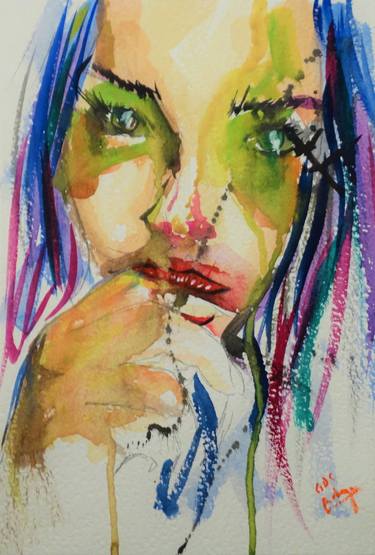 Print of Abstract Portrait Paintings by Nicolas Stockar