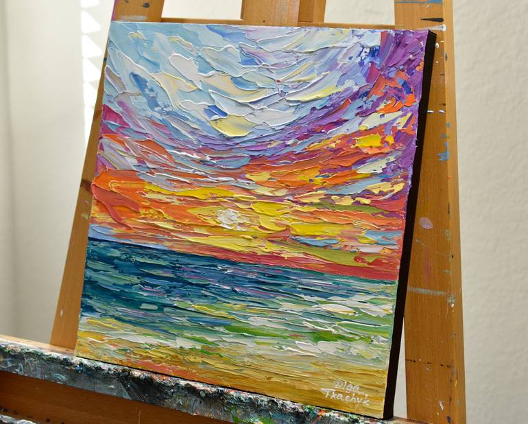 Original Impressionism Beach Painting by Olga Tkachyk