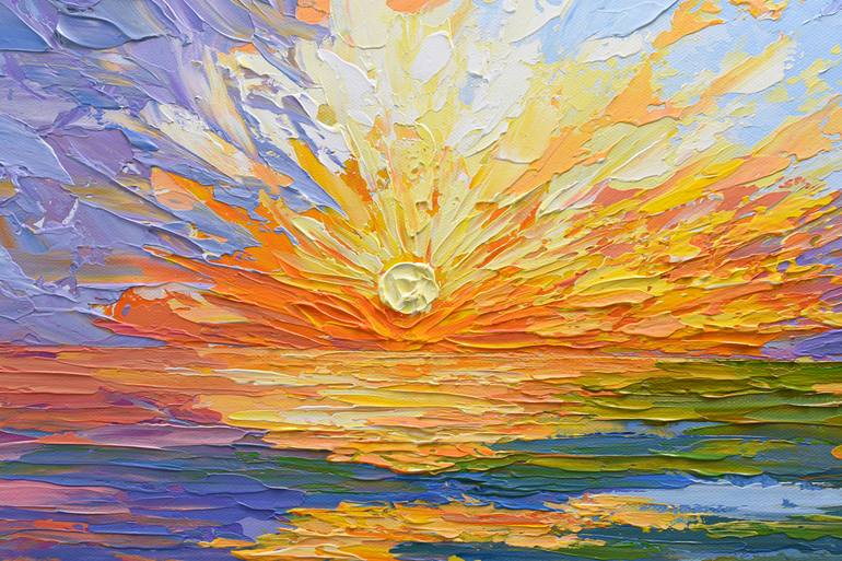 Original Impressionism Seascape Painting by Olga Tkachyk