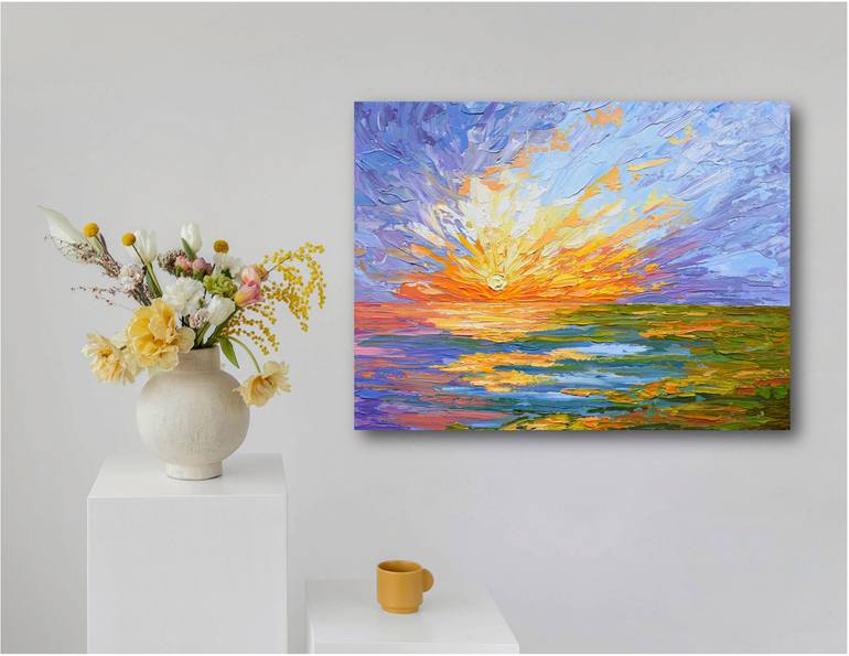 Original Impressionism Seascape Painting by Olga Tkachyk