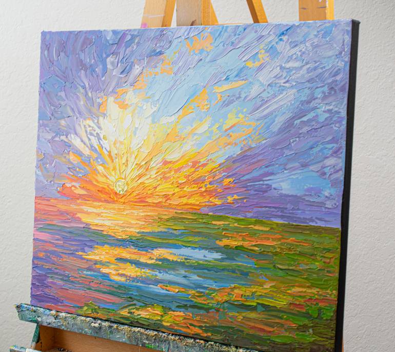 Original Impressionism Seascape Painting by Olga Tkachyk