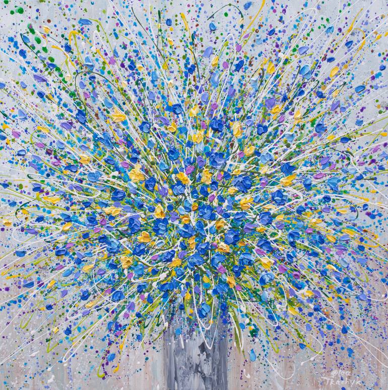Original Abstract Floral Paintings by Olga Tkachyk