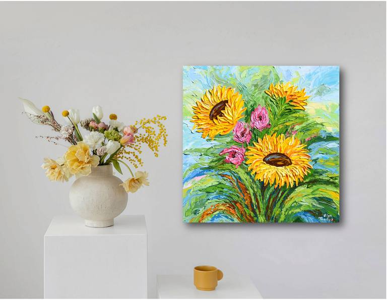 Original Impressionism Floral Painting by Olga Tkachyk
