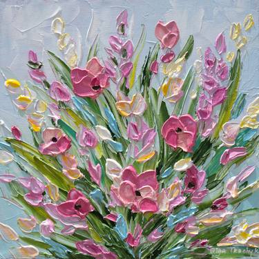 Original Impressionism Floral Painting by Olga Tkachyk