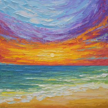 Original Impressionism Seascape Painting by Olga Tkachyk