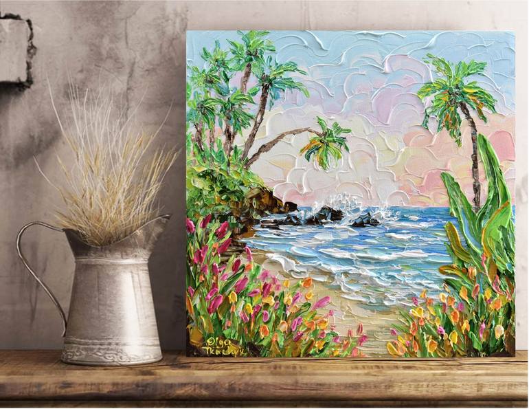 Original Fine Art Beach Painting by Olga Tkachyk