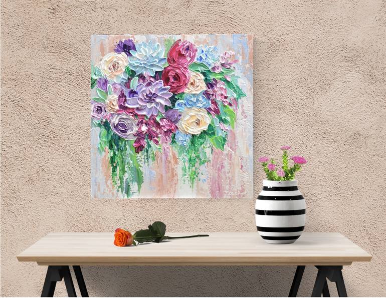 Original Impressionism Floral Painting by Olga Tkachyk