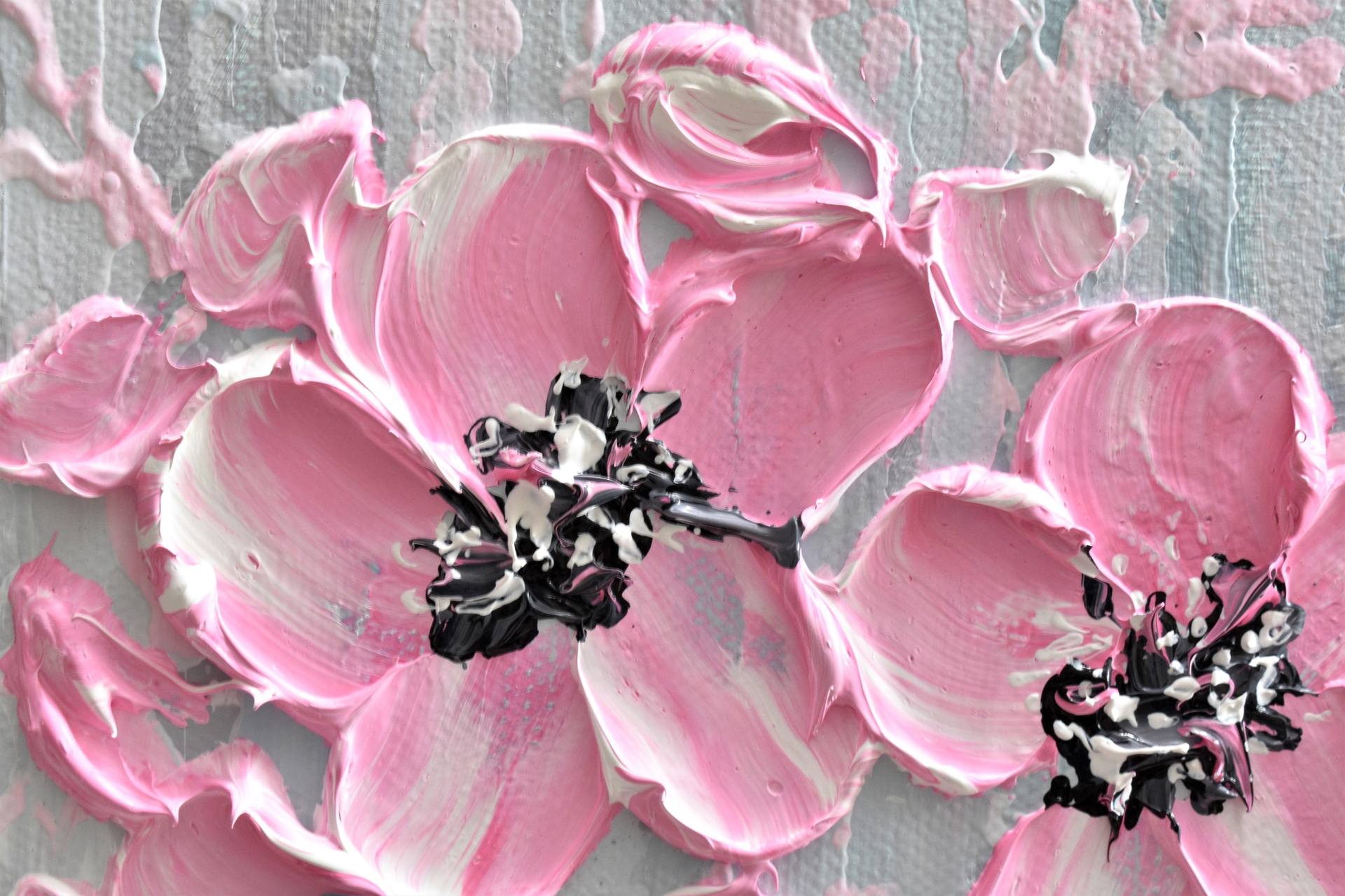 Pink Floral Heart II Canvas Art by Olga Tkachyk