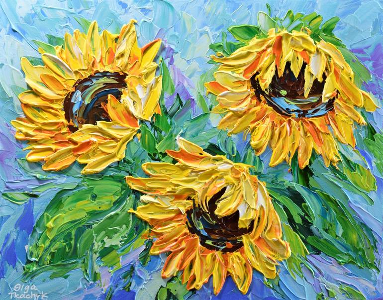 Palette Knife Flower Painting, Flower Acrylic Painting for Sale  SOAAP0325422QF