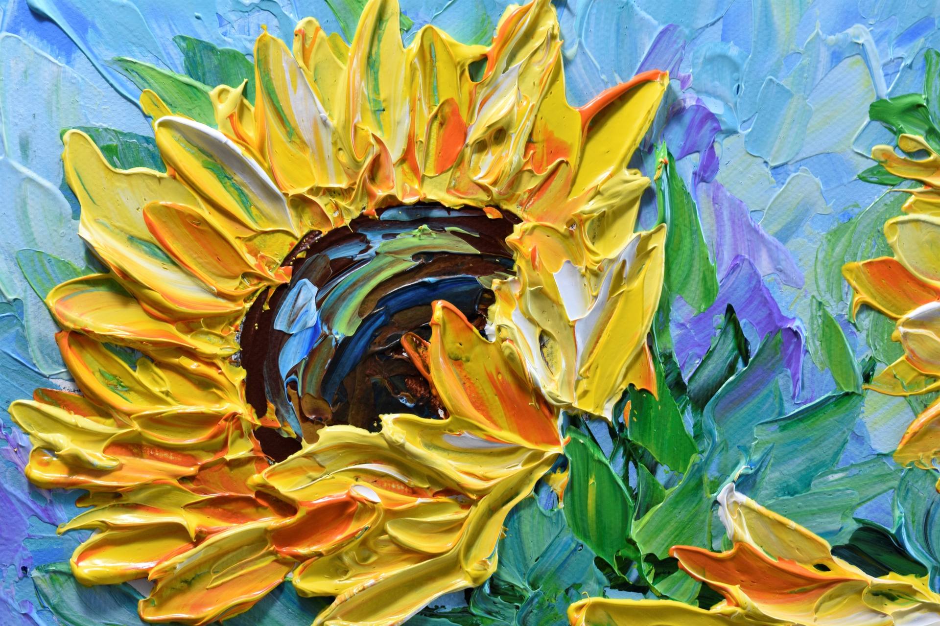 Palette Knife Flower Painting, Flower Acrylic Painting for Sale  SOAAP0325422QF