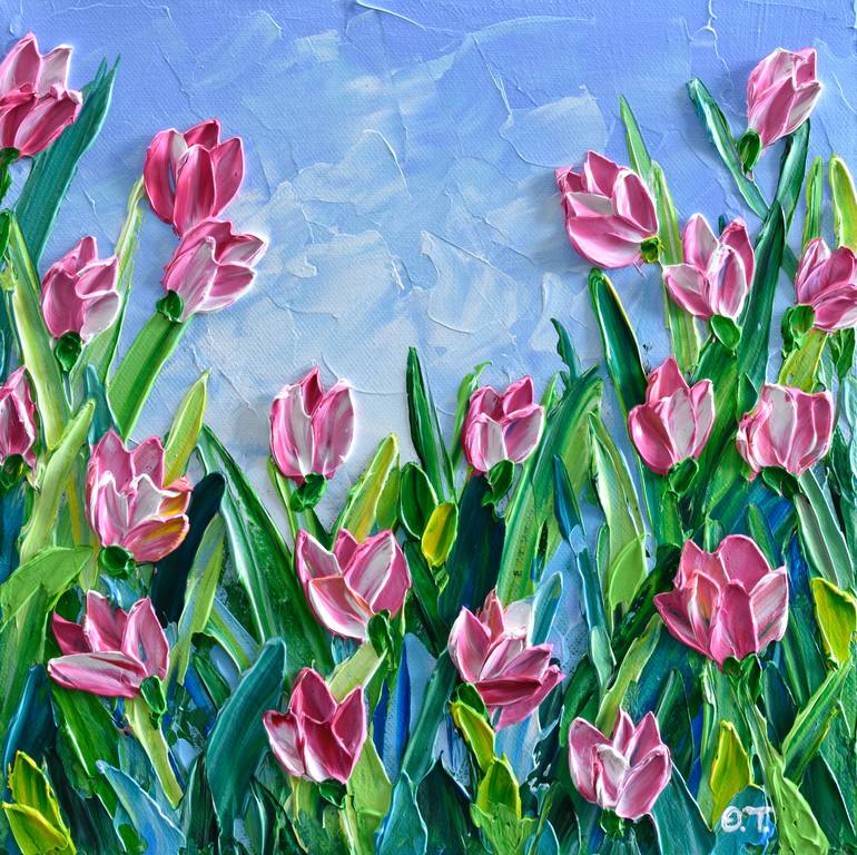 Tulips Garden Painting By Olga Tkachyk Saatchi Art