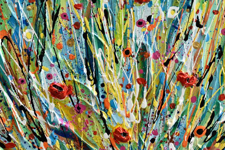 Original Abstract Floral Painting by Olga Tkachyk