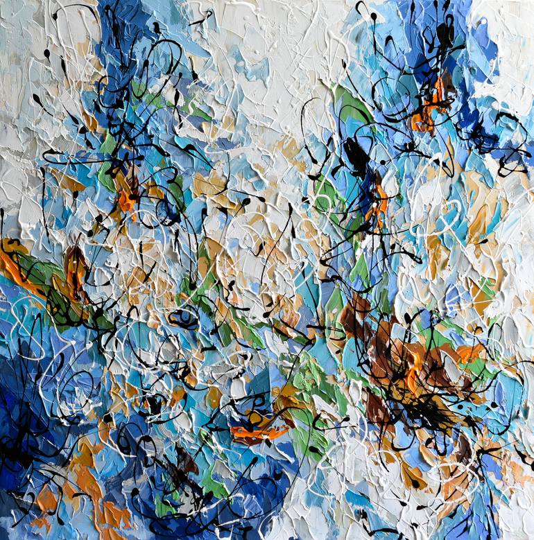 Better days - Abstract acrylic painting on canvas, palette knife