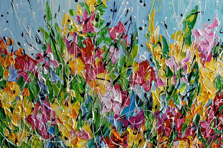 Original Abstract Floral Painting by Olga Tkachyk
