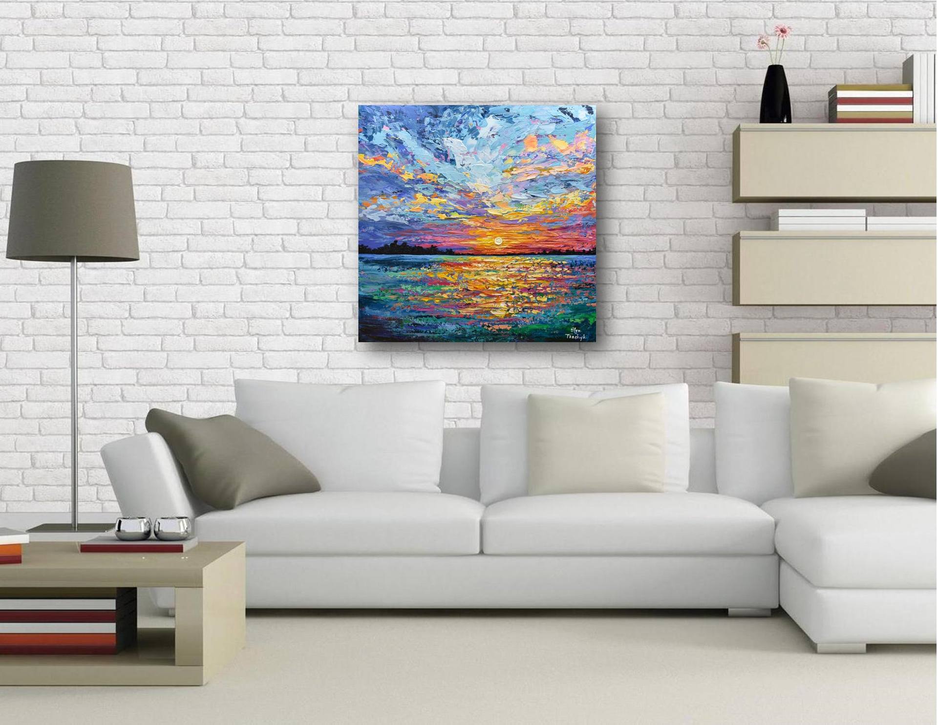 Magical Sunset - Colorful Beach Painting, Palette Knife Art, Original  Artwok Painting by Olga Tkachyk