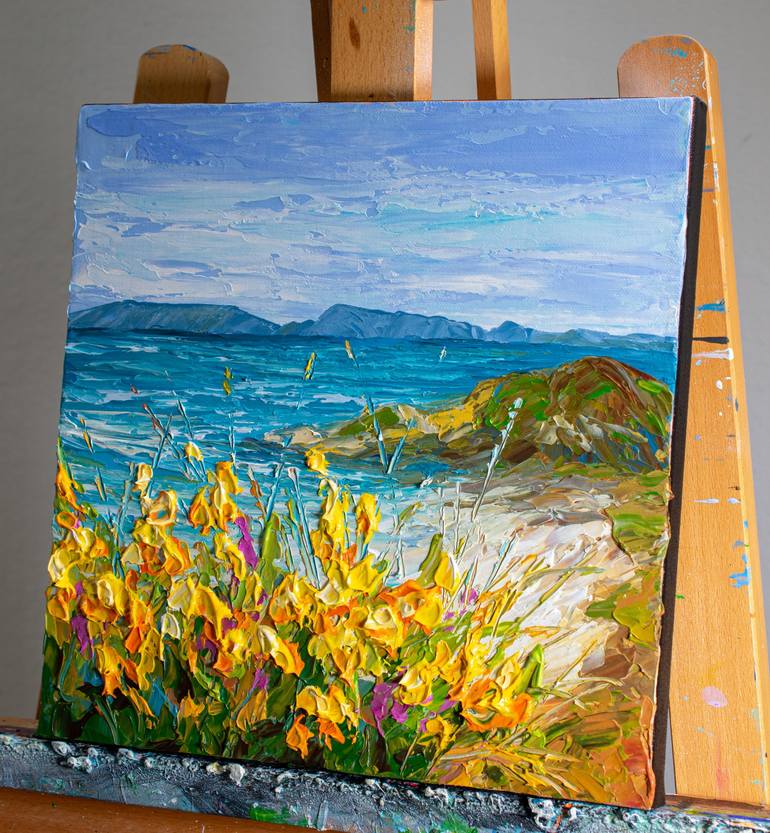 Original Impressionism Beach Painting by Olga Tkachyk