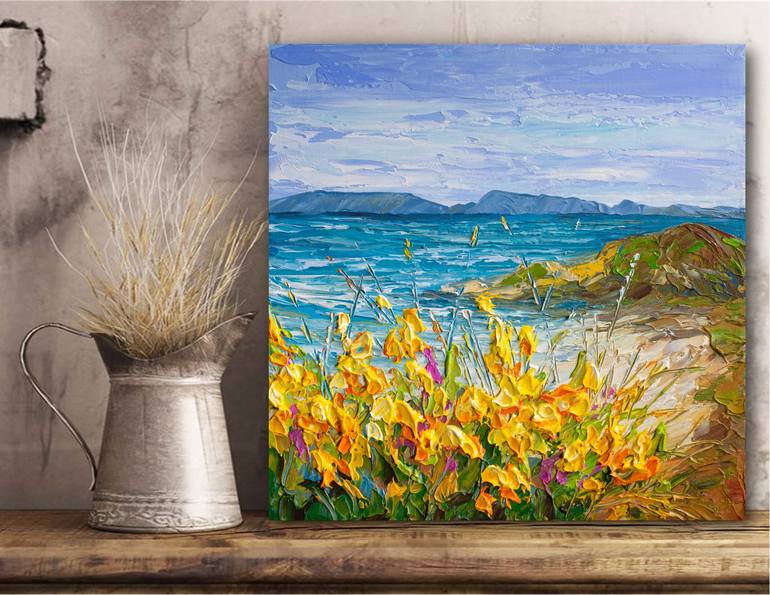 Original Impressionism Beach Painting by Olga Tkachyk