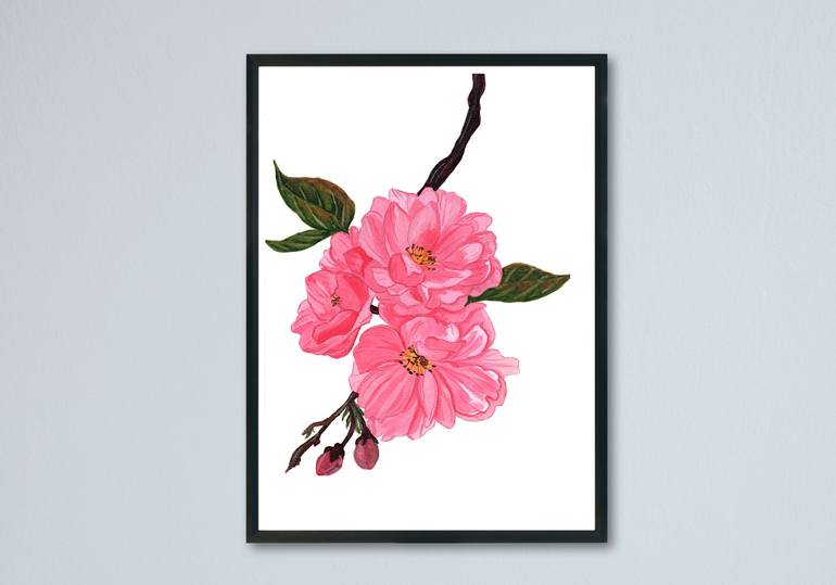 Original Art Deco Floral Painting by Antaripa Tamuli