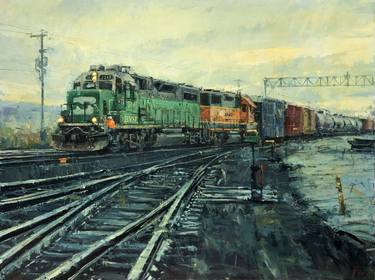 Print of Fine Art Train Paintings by Donald Yatomi