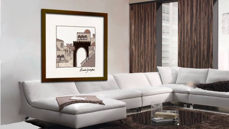 Original Folk Home Collage by Bracha Sorotzkin