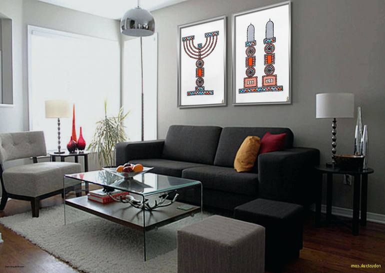 Original Illustration Home Collage by Bracha Sorotzkin