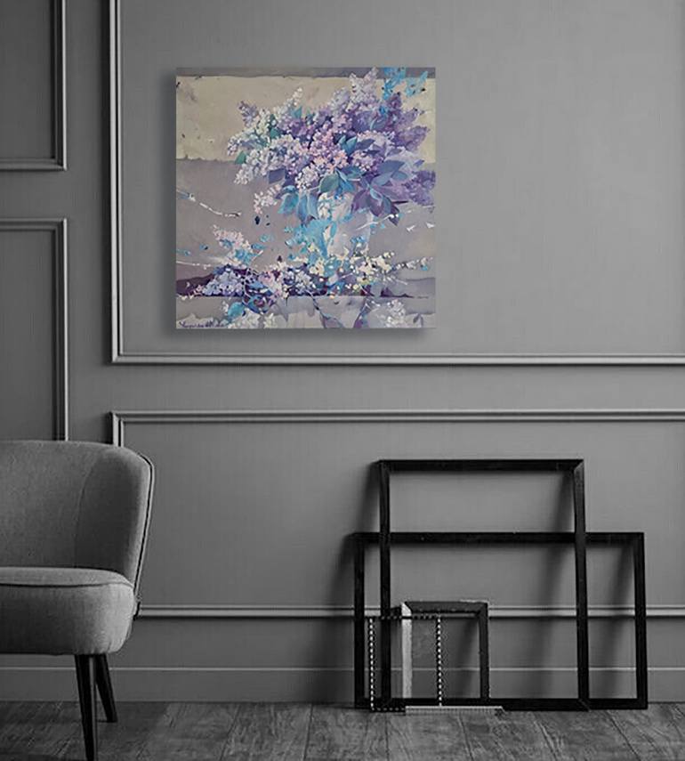 Original Artificial Intelligence Floral Painting by Natalia Yampolskaia