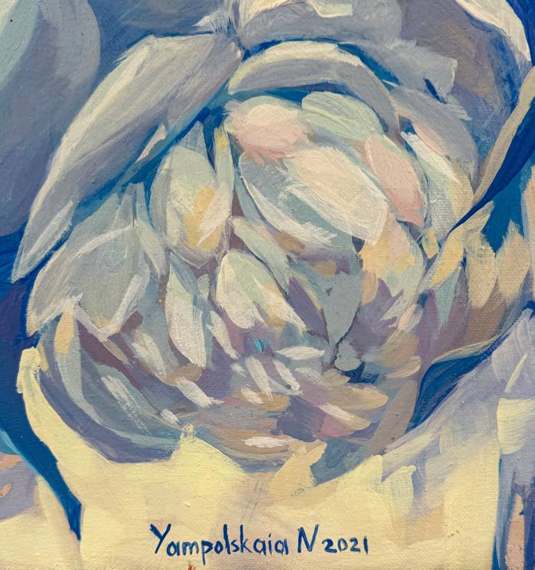 Original Impressionism Floral Painting by Natalia Yampolskaia