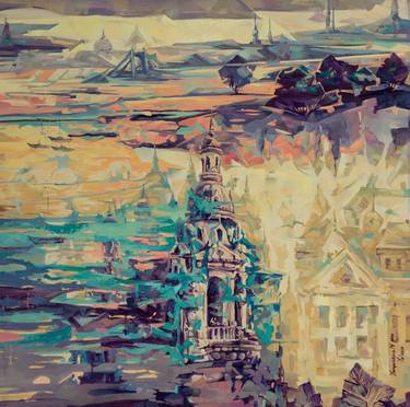 Print of Abstract Architecture Paintings by Natalia Yampolskaia