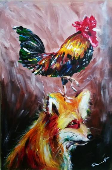 Original Abstract Expressionism Animal Paintings by Sunil Kumar