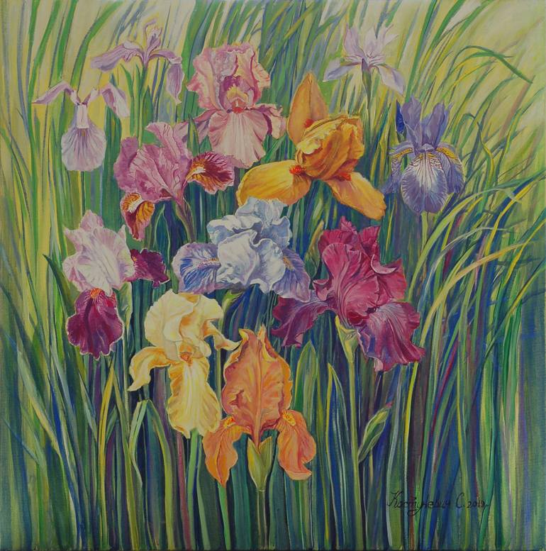 Iris Field Painting By Svitlana Kostukevych Saatchi Art